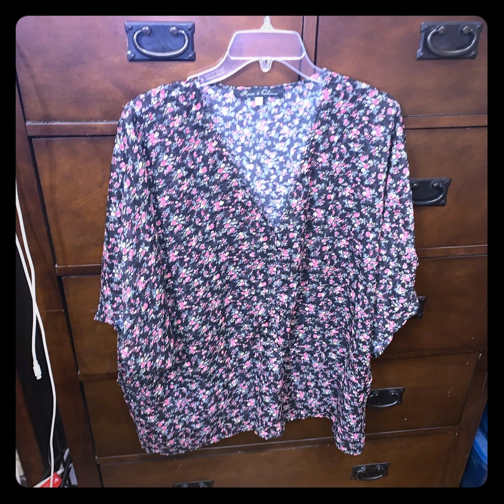 Floral Blouse with Button Details